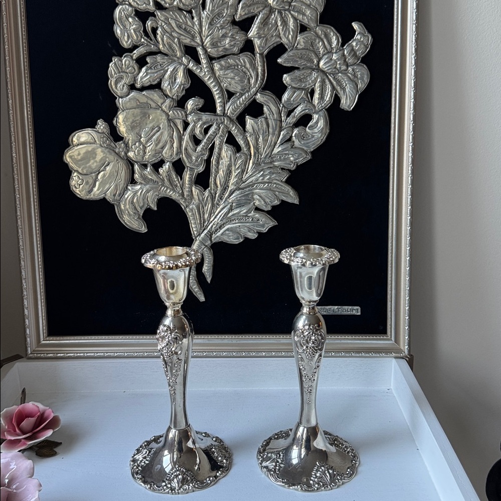Godinger Ornate Silver Candle Holders